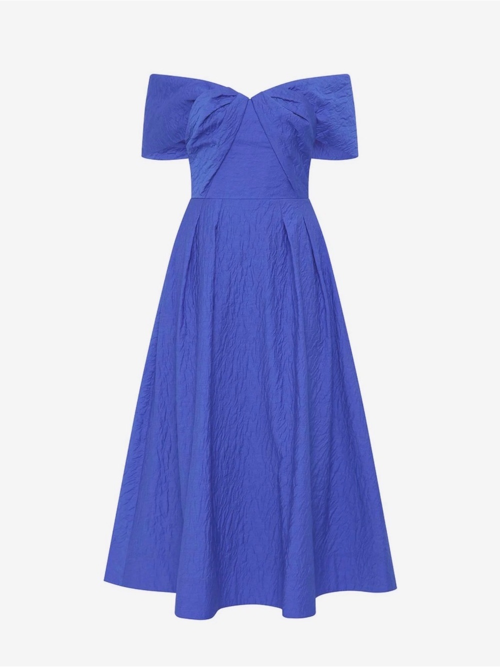Rebecca Vallance Viola Midi Dress off shoulder, Blue, XS
